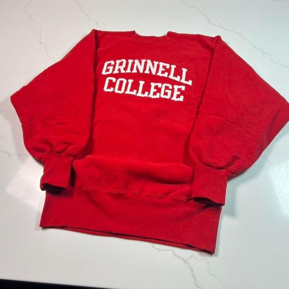 Champion Reverse Weave Sweatshirt Mens XL Red Grinnell College Made in USA